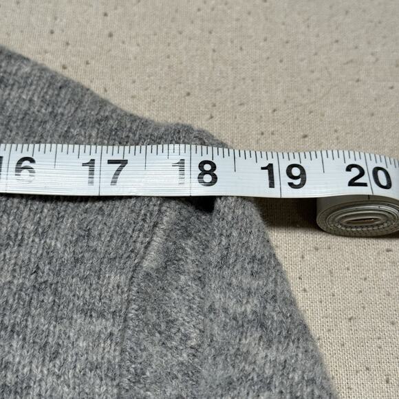 J Crew 100% Lambswool Sweater Mens Large 1/4 Zip Gray Mock Neck Preppy Academia - Picture 6 of 7